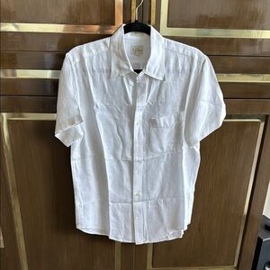 J. Crew White Linen Button Down Shirt
